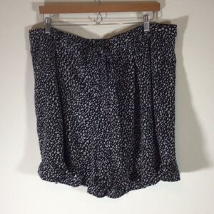 Mittoshop Shorts Black White Leopard Print Zipper Tied Waist Ruffle Size 3X